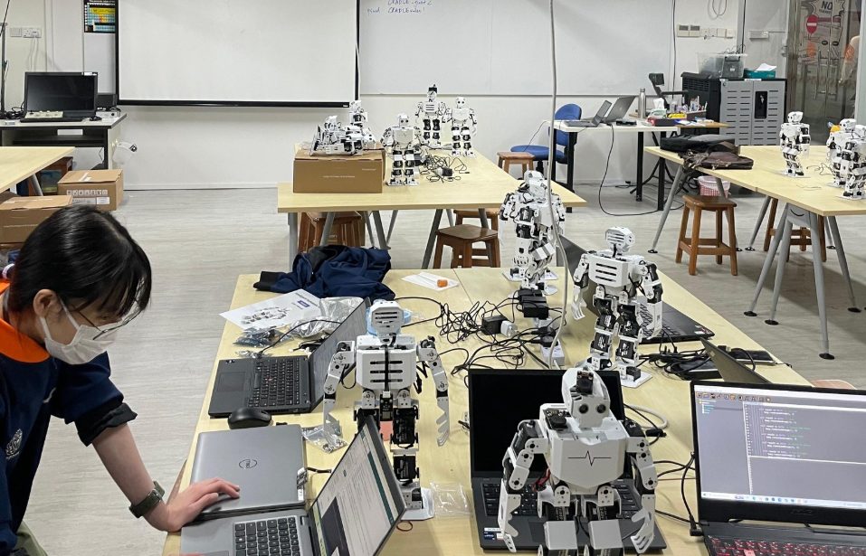 Humanoid robots being set up at Science Centre Singapore